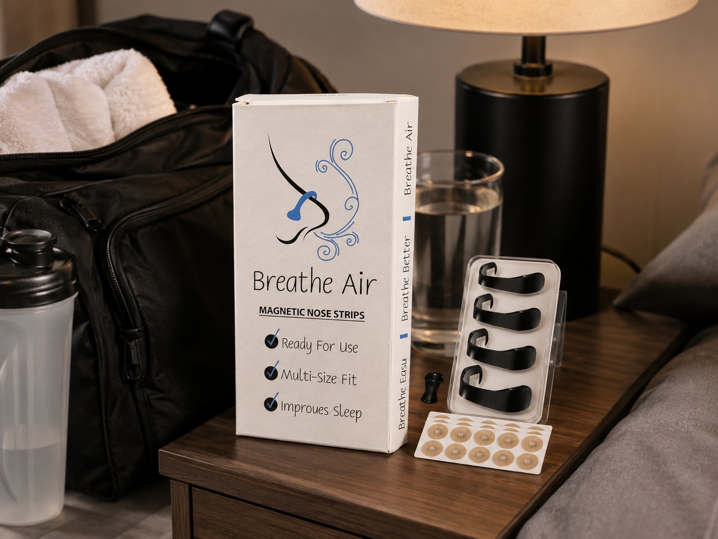 Breathe Air Magnetic Nose Strips — Reusable Nasal Band for Easier Breathing & Better Sleep